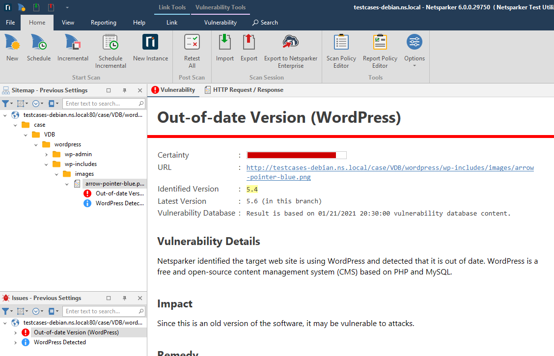 Out-of-Date Vulnerability in WordPress